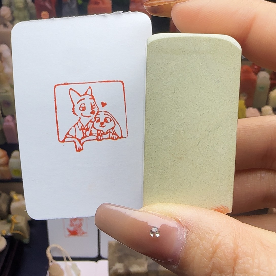 印石寿山石狐狸先生兔小姐2.5