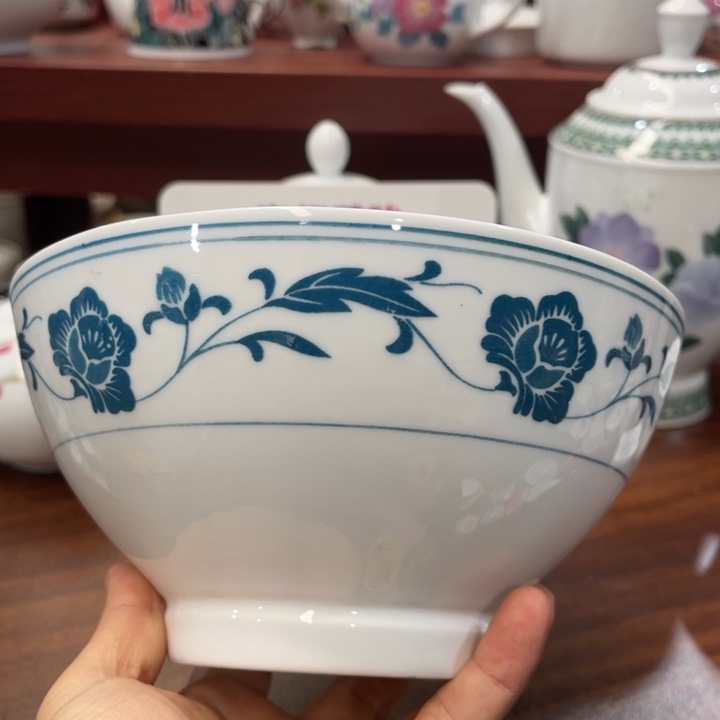 醴陵釉下高足斗笠碗17.5cm