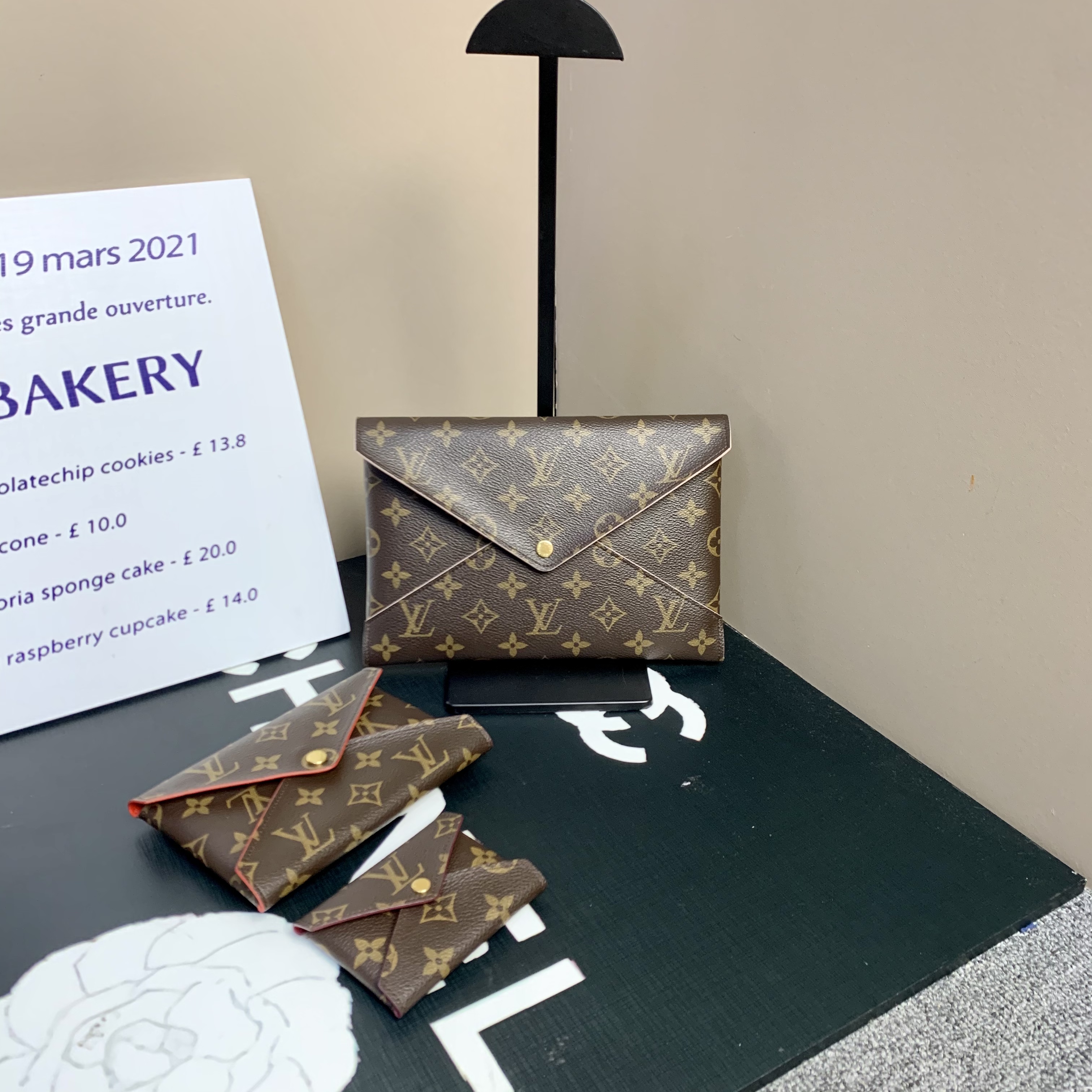 95新 LouisVuitton/路易威登 小怡中古/LV老花套娃三件套/信封包
