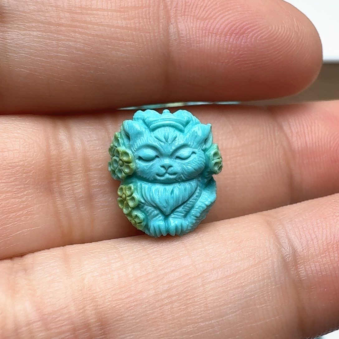 绿松石九尾狐未镶嵌