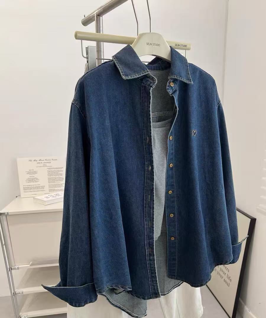 牛仔衣短款301~350时尚百搭翻领水洗潮流宽松韩版拼接休闲破洞