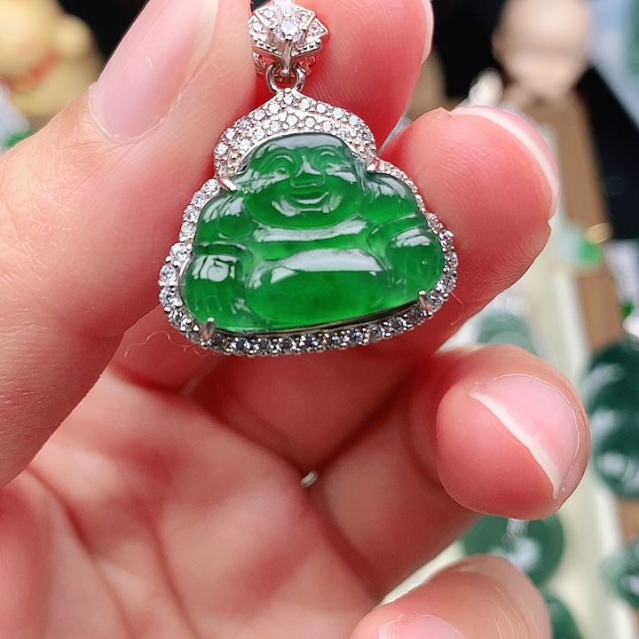 颈饰银S925镶嵌翡翠吊坠