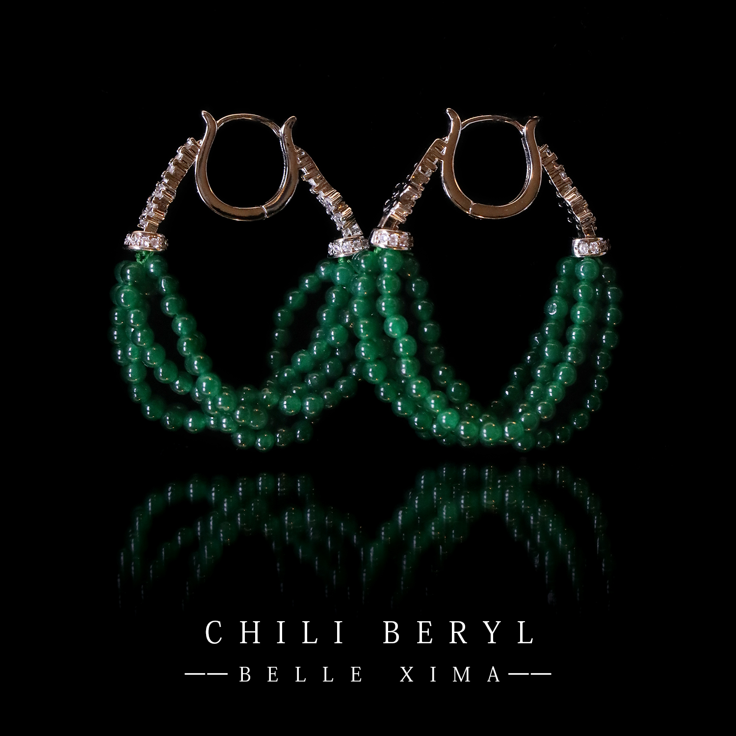 铜合金仿水晶耳饰 【663】经典原标珍藏款Chili Beryl