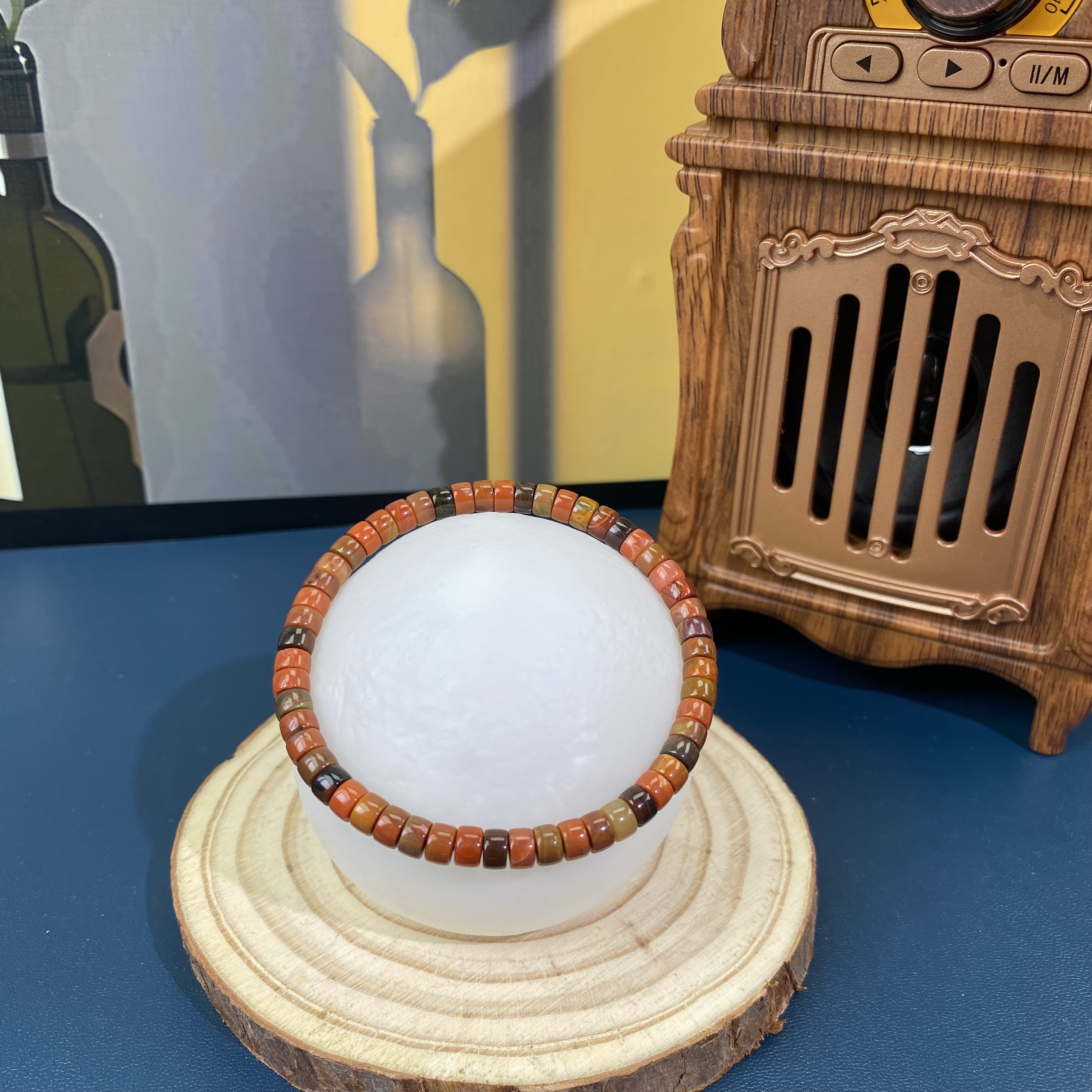 精手工天然包浆南红药片手串四川凉山料归圆男女礼物的选择