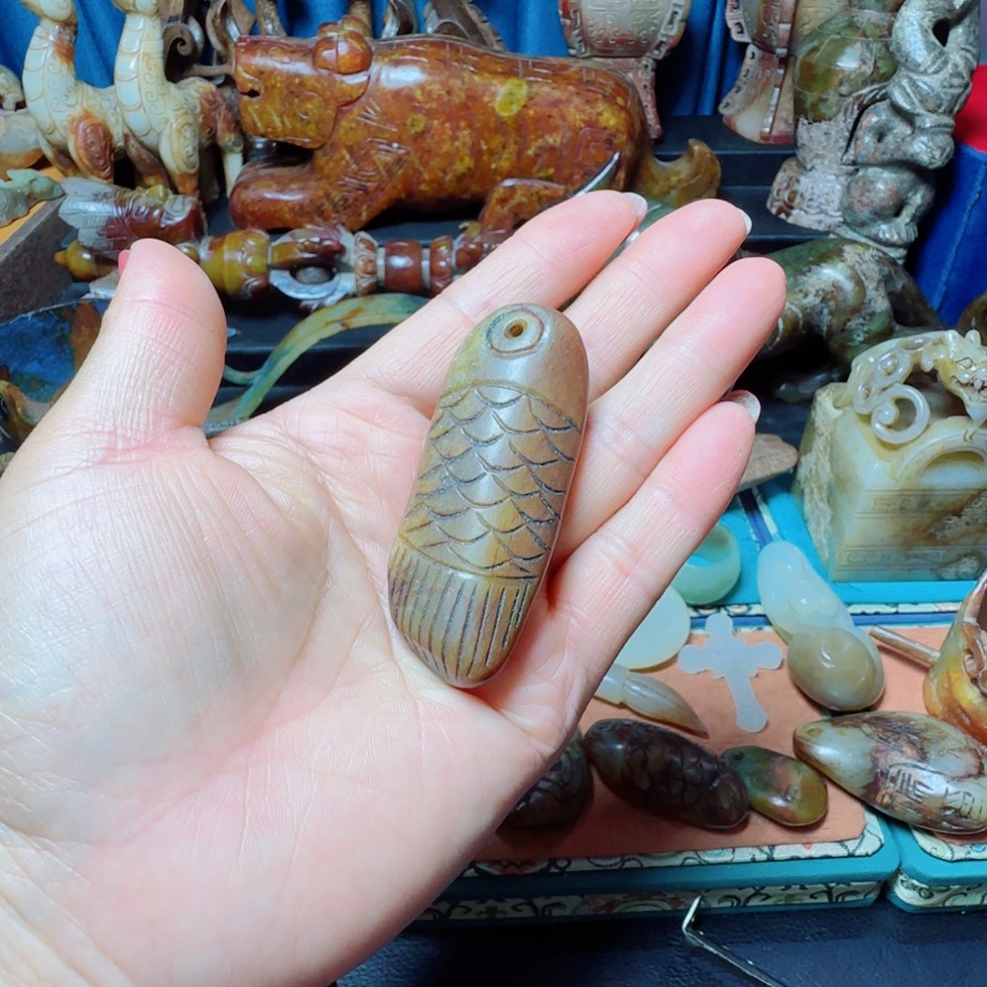 和田玉未镶嵌挂件开***喝