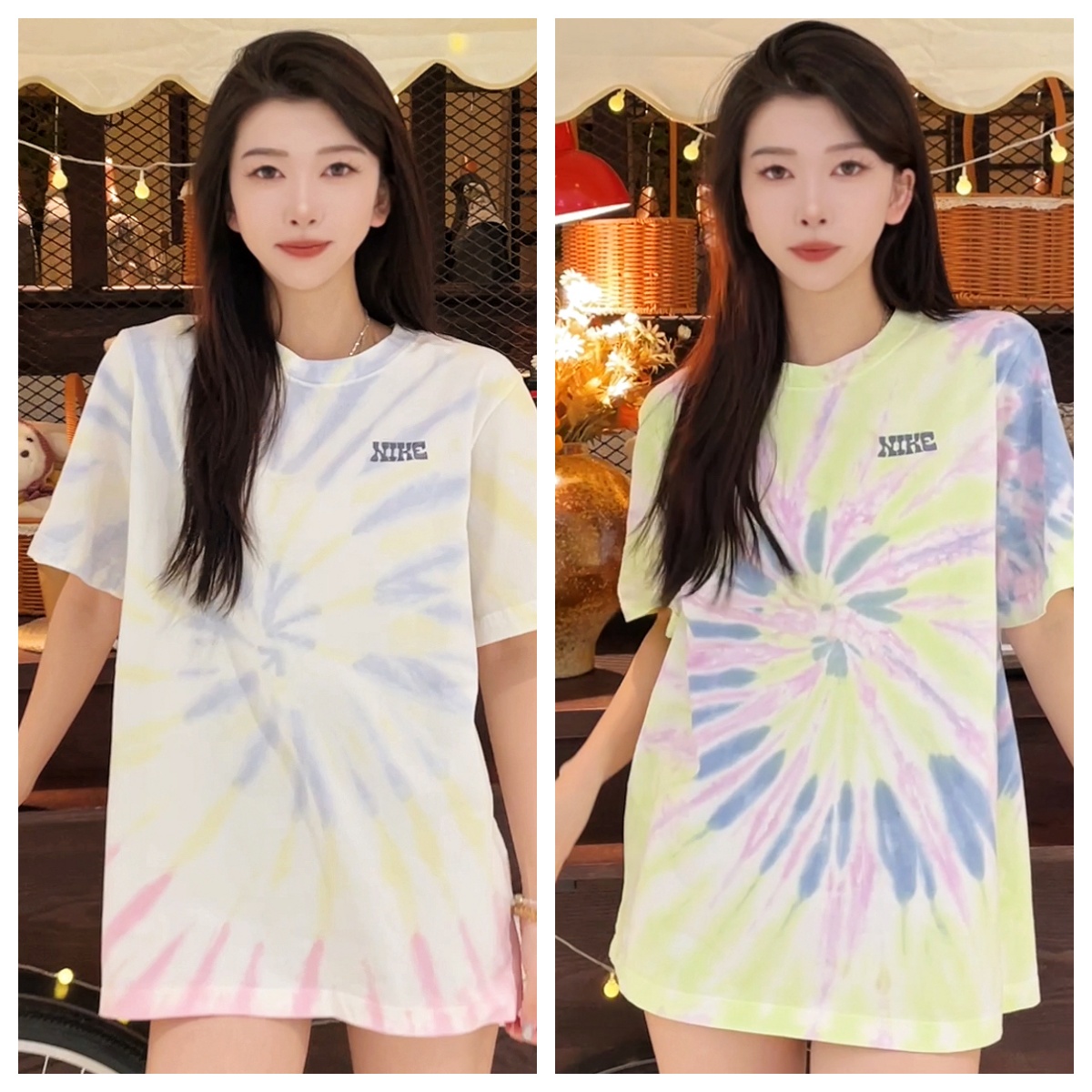 NIKE耐克男女子扎染欧若风TEE GCEL针织运动短T恤IF0612-100/731