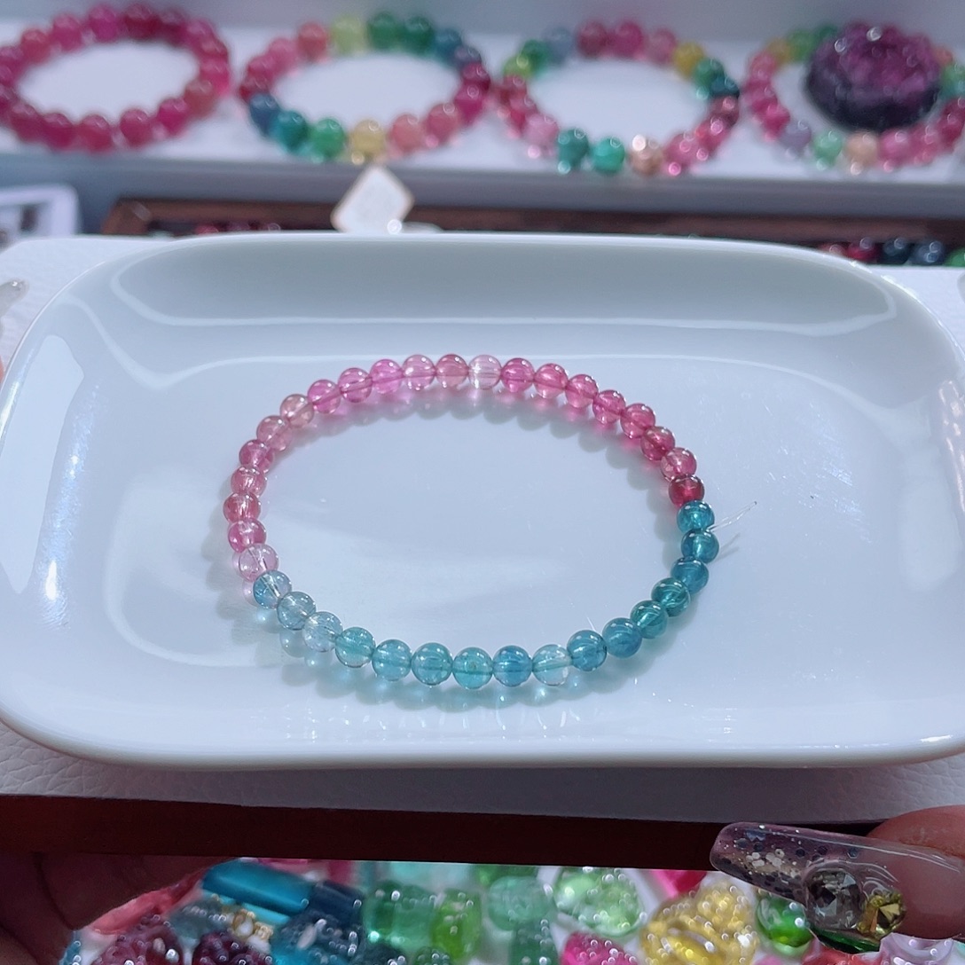 未镶嵌碧玺手链5mm左右