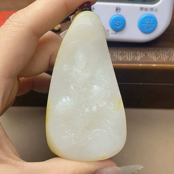 和田玉挂件未镶嵌青*