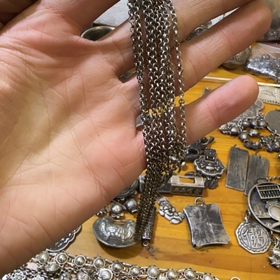 龍****足银木质足银项链