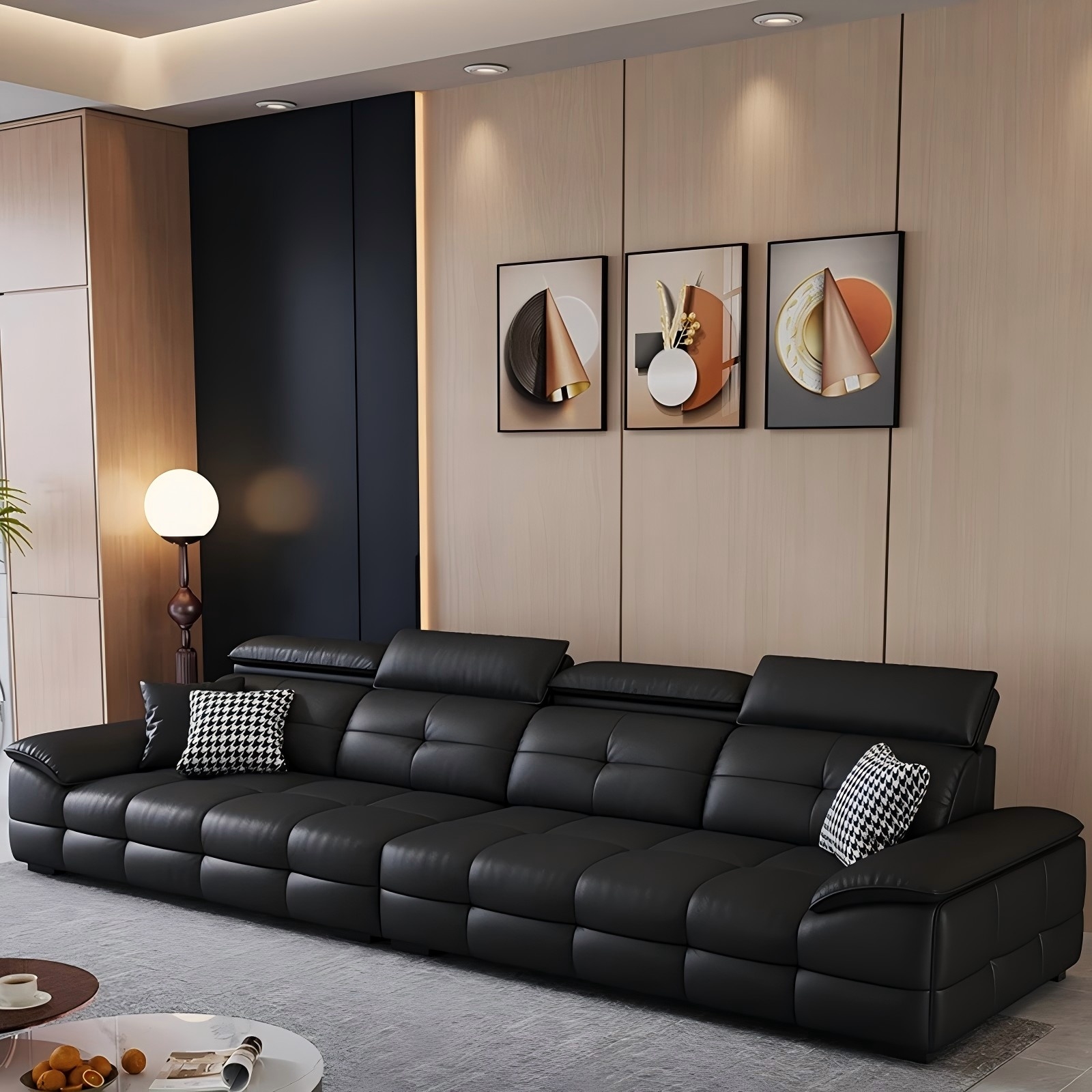 2025年新款劳伦斯沙发客厅家用爆款大小户型现代极简真皮沙发