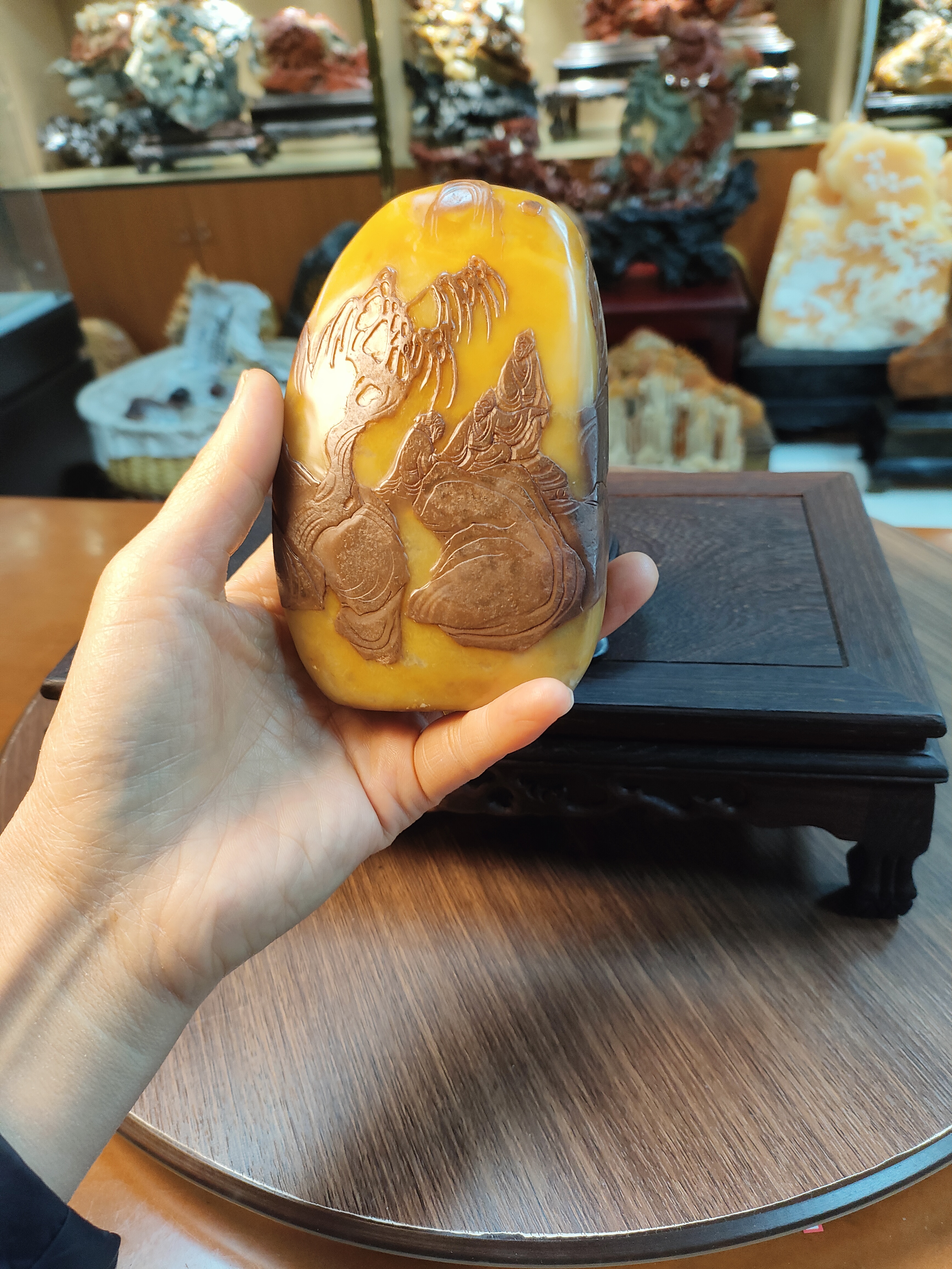 昌化田黄石奇石摆件收藏送礼