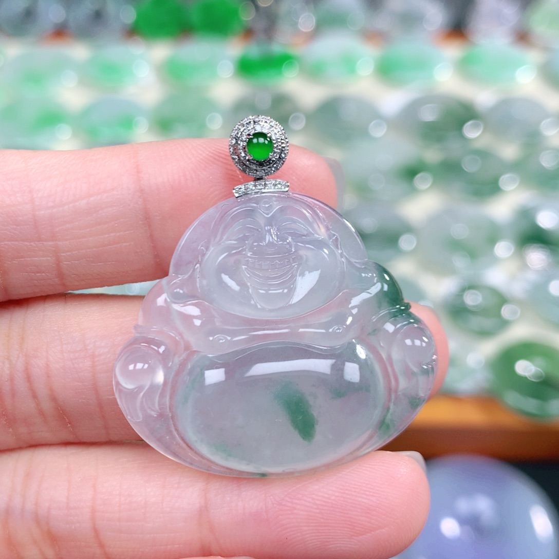 颈饰18K金镶嵌翡翠37.6-34-6.0