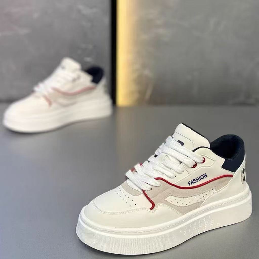 男鞋2025春季新款时尚百搭潮流休闲防滑板鞋小众青少年厚底工装鞋