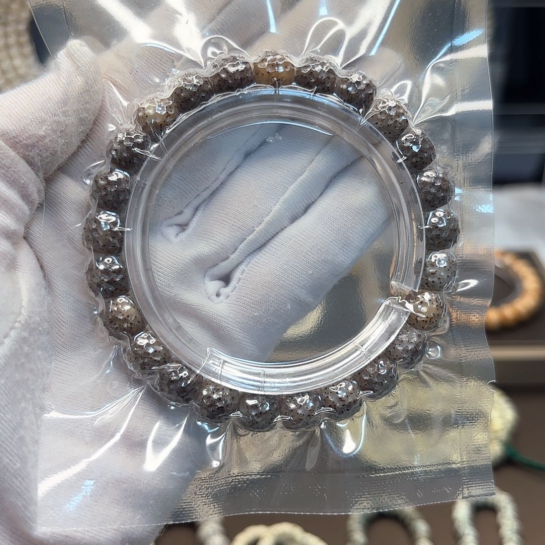 星月菩提吊坠活动石玉灰冰9*8手精工无相月朗星稀透小冰糖