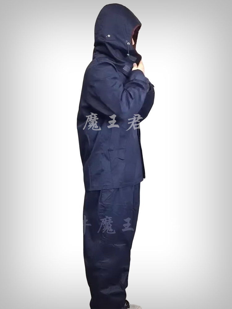 牛魔王君品 秋冬季男士深蓝工作服套装带帽可拆冲锋衣防寒服外罩