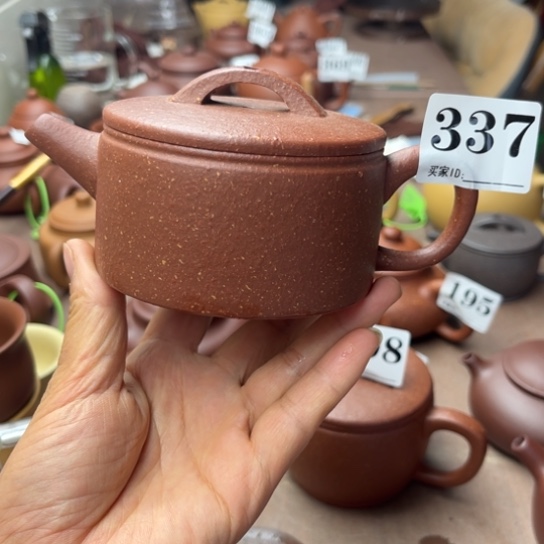 紫砂茶壶降坡泥半手210cc
