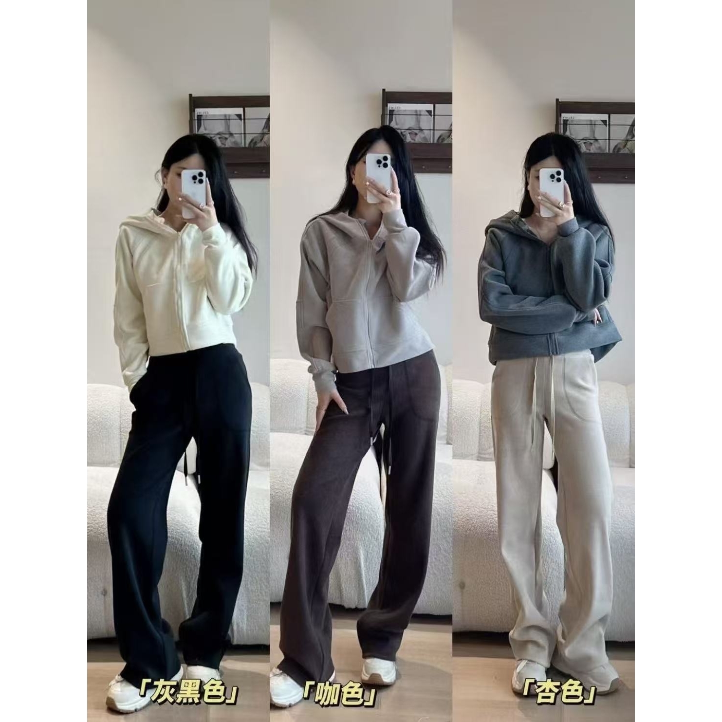 【百万万专属】休闲裤高腰女士时尚垂感直筒裤显瘦复古宽松拖地百搭