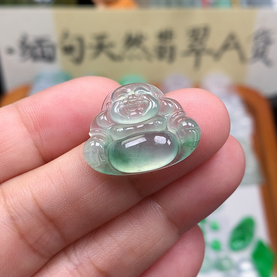 翡翠裸石缅甸天然A货翡翠冰种佛公
