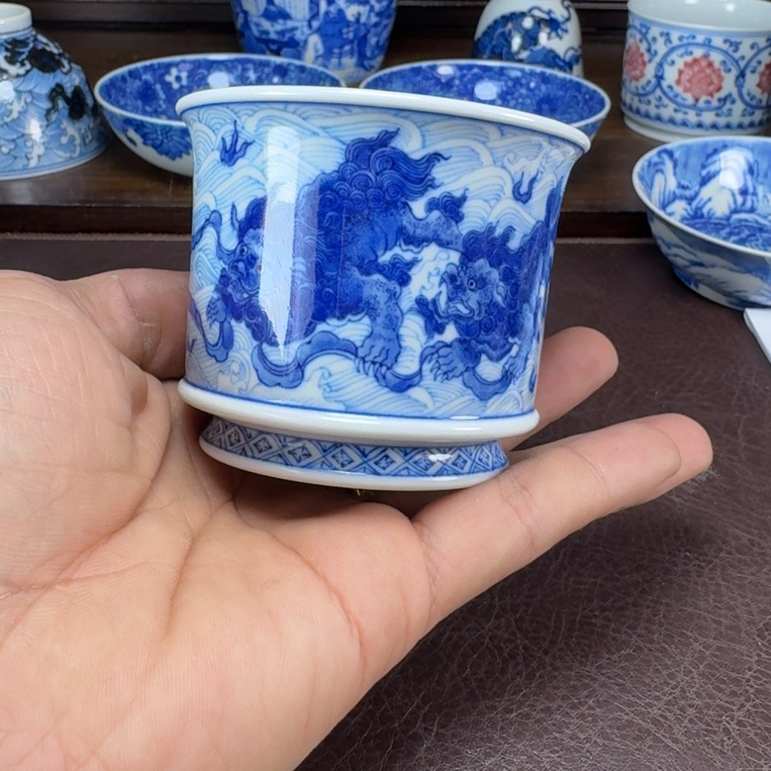 小***天瓷片当代景德镇陶瓷手绘茶具