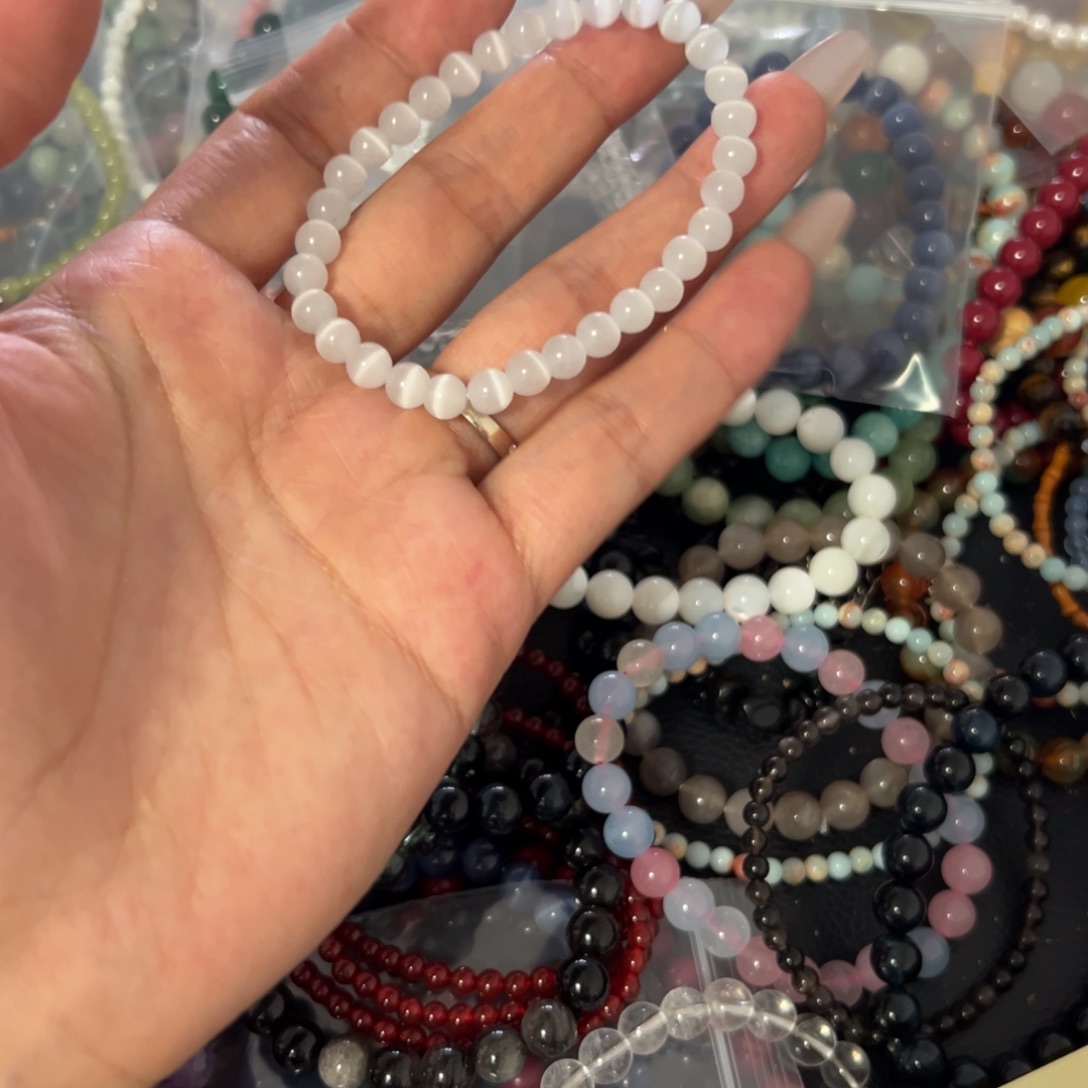 烟晶手链未镶嵌白猫眼