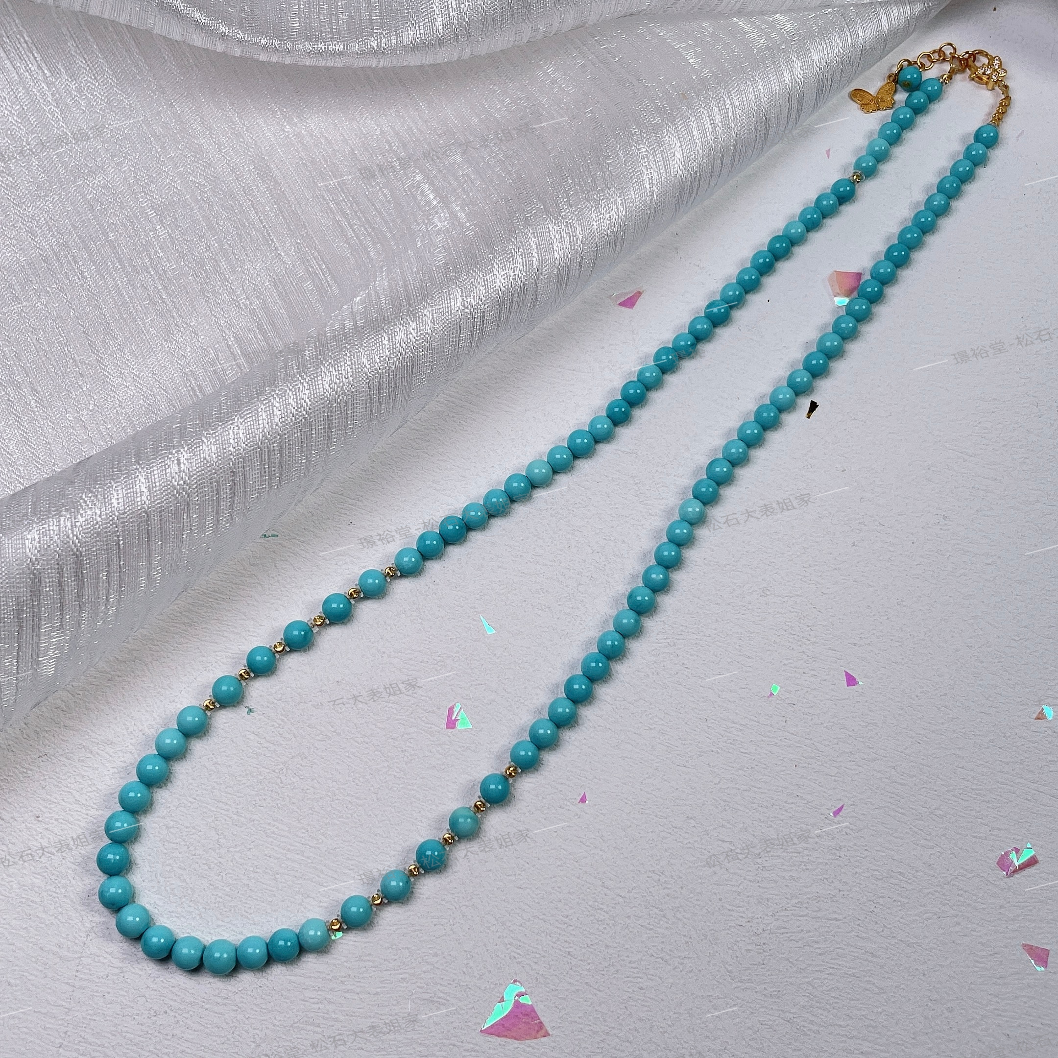 【松石大表姐】湖北真原矿小众珠宝绿松石高品质精工圆珠项链/手链