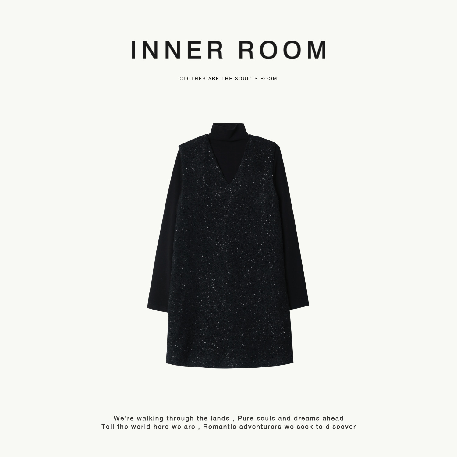 INNER ROOM轻奢老钱小香风连衣裙套装V领显瘦A字背心裙两件套女春