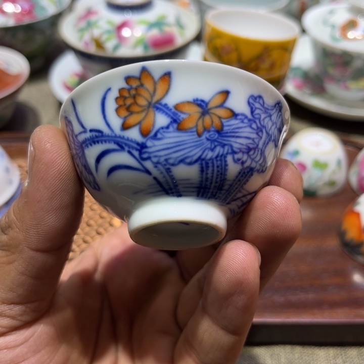 手绘精品盖碗茶杯