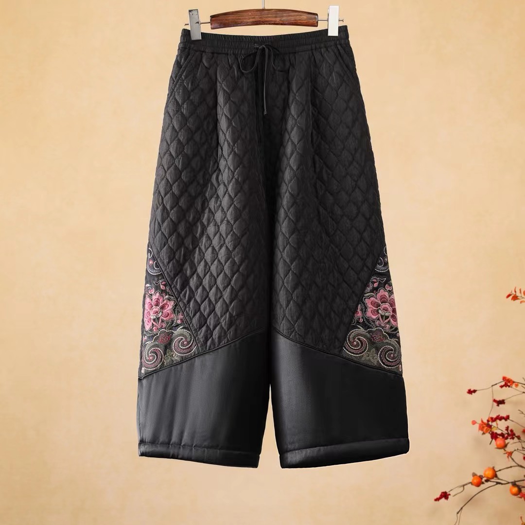 芳菲民族风刺绣棉裤25d302