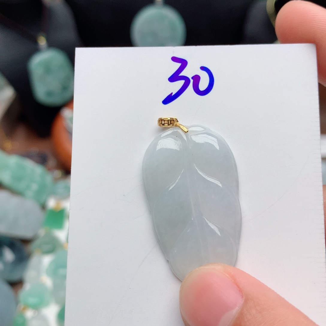 翡翠颈饰银S925镀金镶嵌吊坠