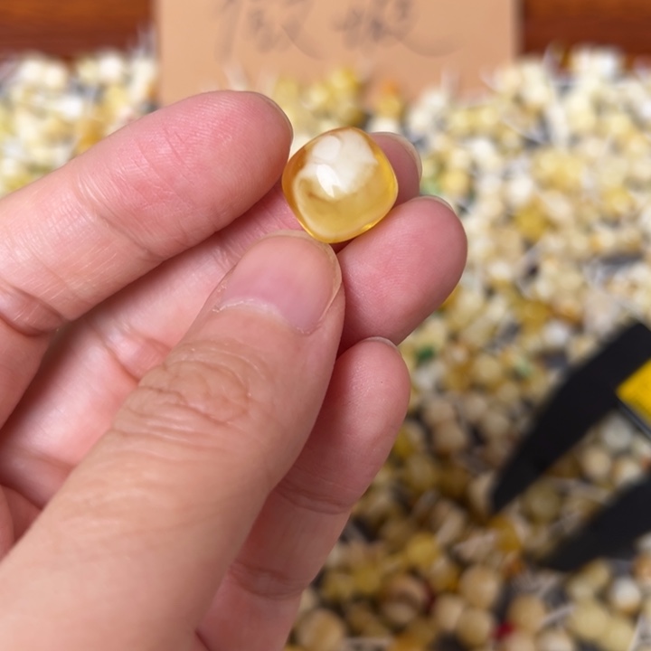 蜜蜡未镶嵌裸石12.2mm一个