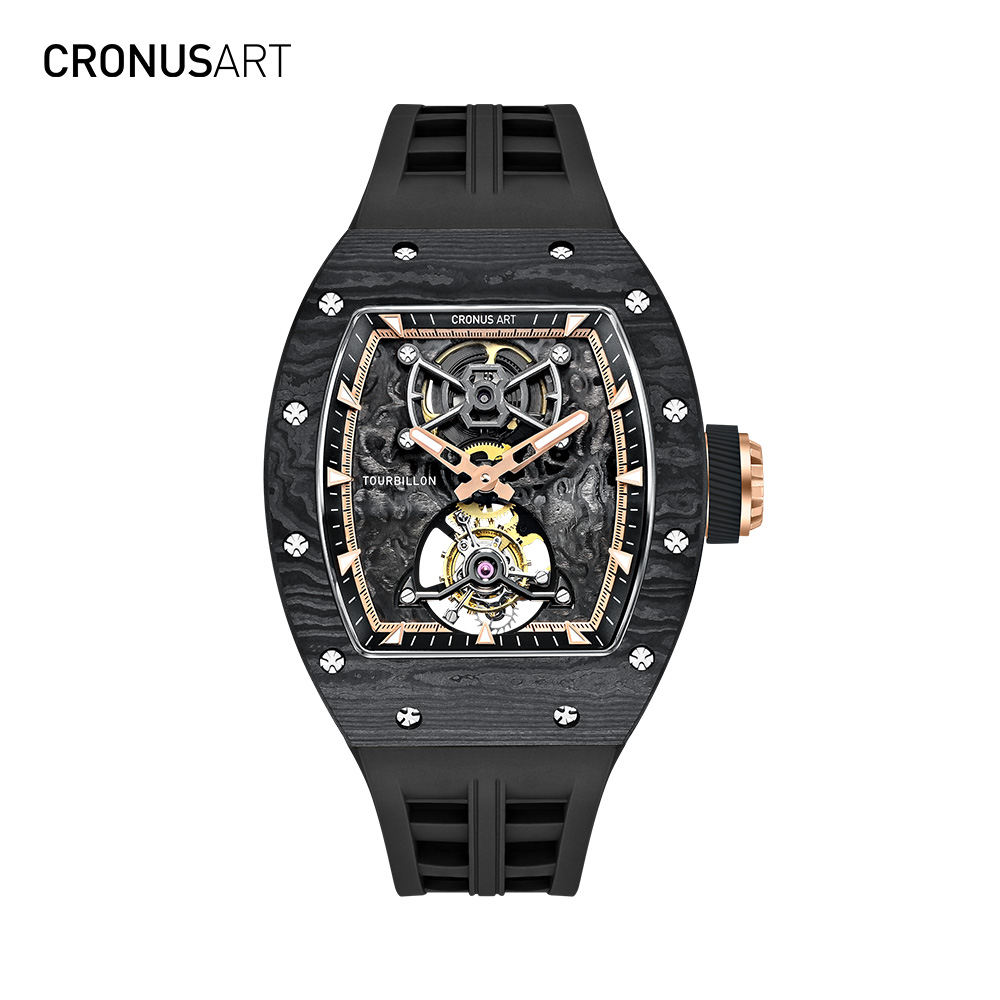 CronusArt克洛斯永恒陀飞轮酒桶型男士男款机械腕表手表新春红色