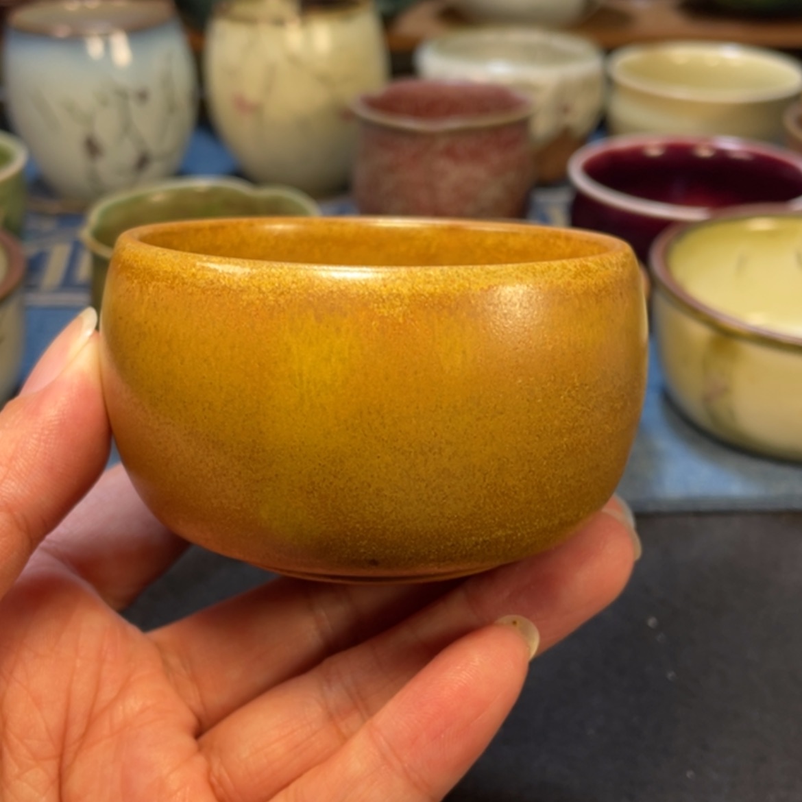 【闪购商品】摆件钧瓷手工黄金杯