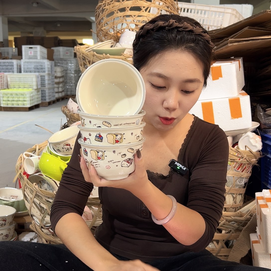 摆件潮州陶瓷工厂微瑕4.75寸