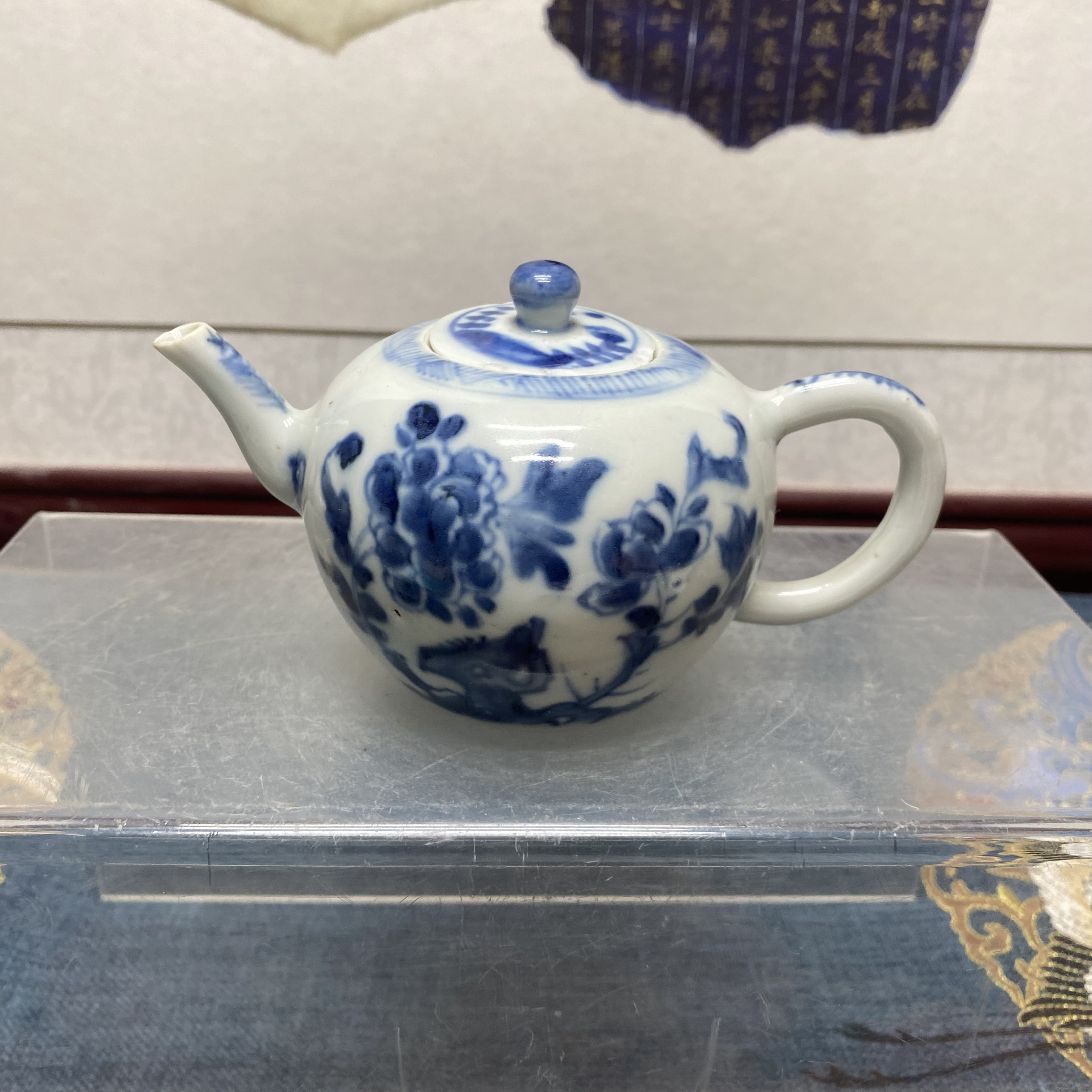 清康熙青花花卉执壶62/古董/古玩/KC2025011307