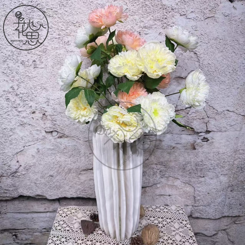 【锦绣牡丹】花心思仿真花材批发永生花假花布绢花客厅摆件家居装饰