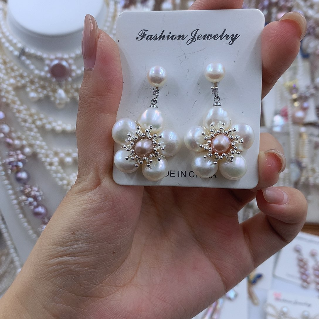 项链银S925镶嵌淡水珍珠