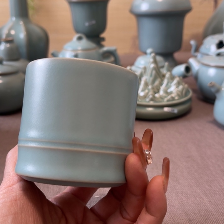 瓷片竹节杯一一一一