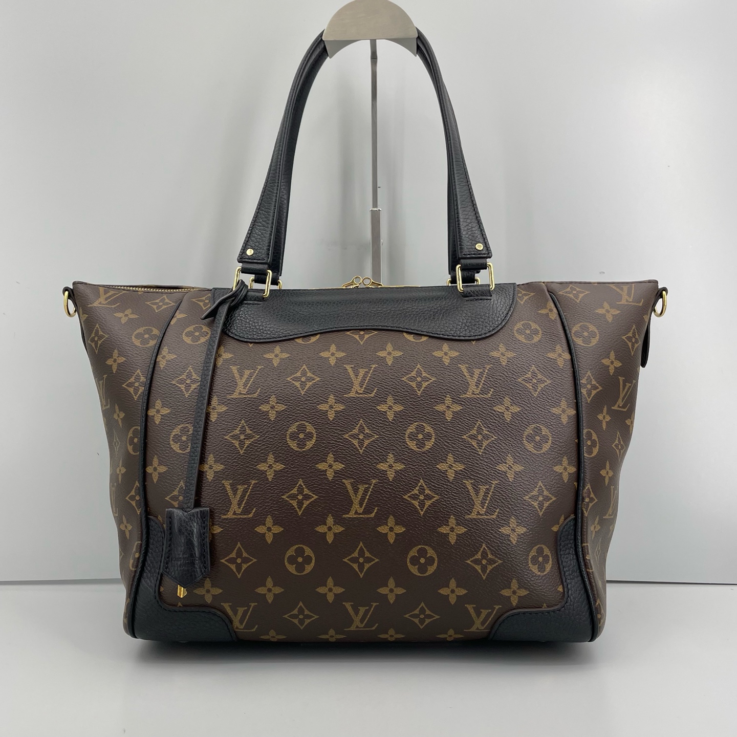 95新 LouisVuitton/路易威登 优选/黑拼老花手提包少肩带31×26×15