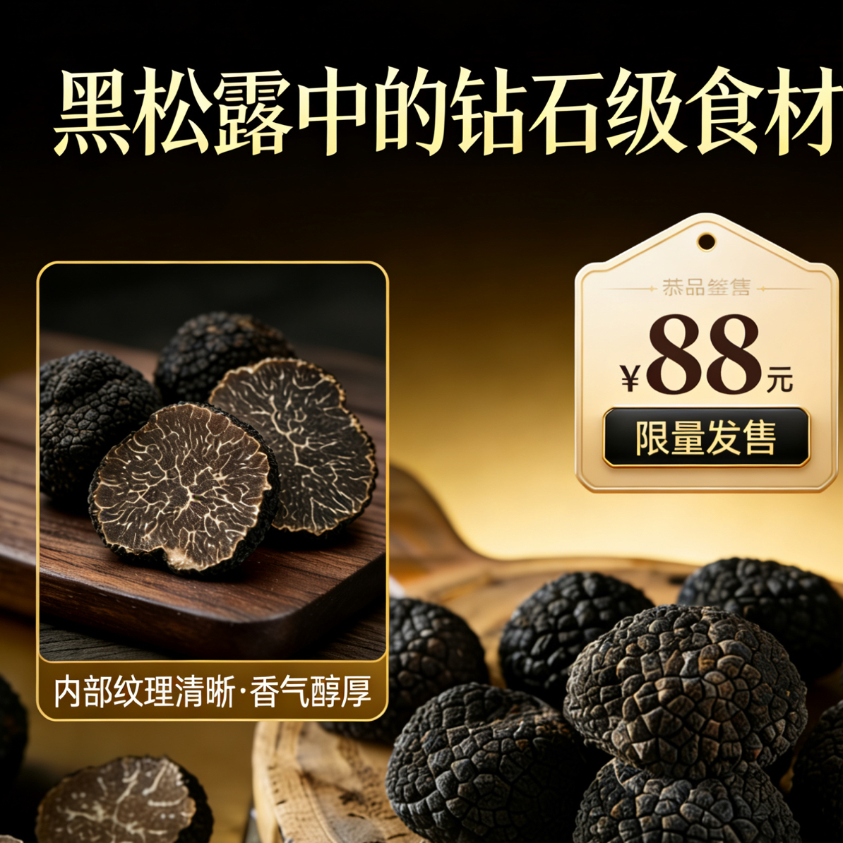 【珍馐黑松露】2025东北野生冷冻黑松露菌类2-3CM东三省包邮