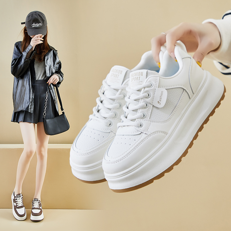2024秋季小白鞋新款韩版ins女学生厚底增高运动板鞋休闲街拍XY789