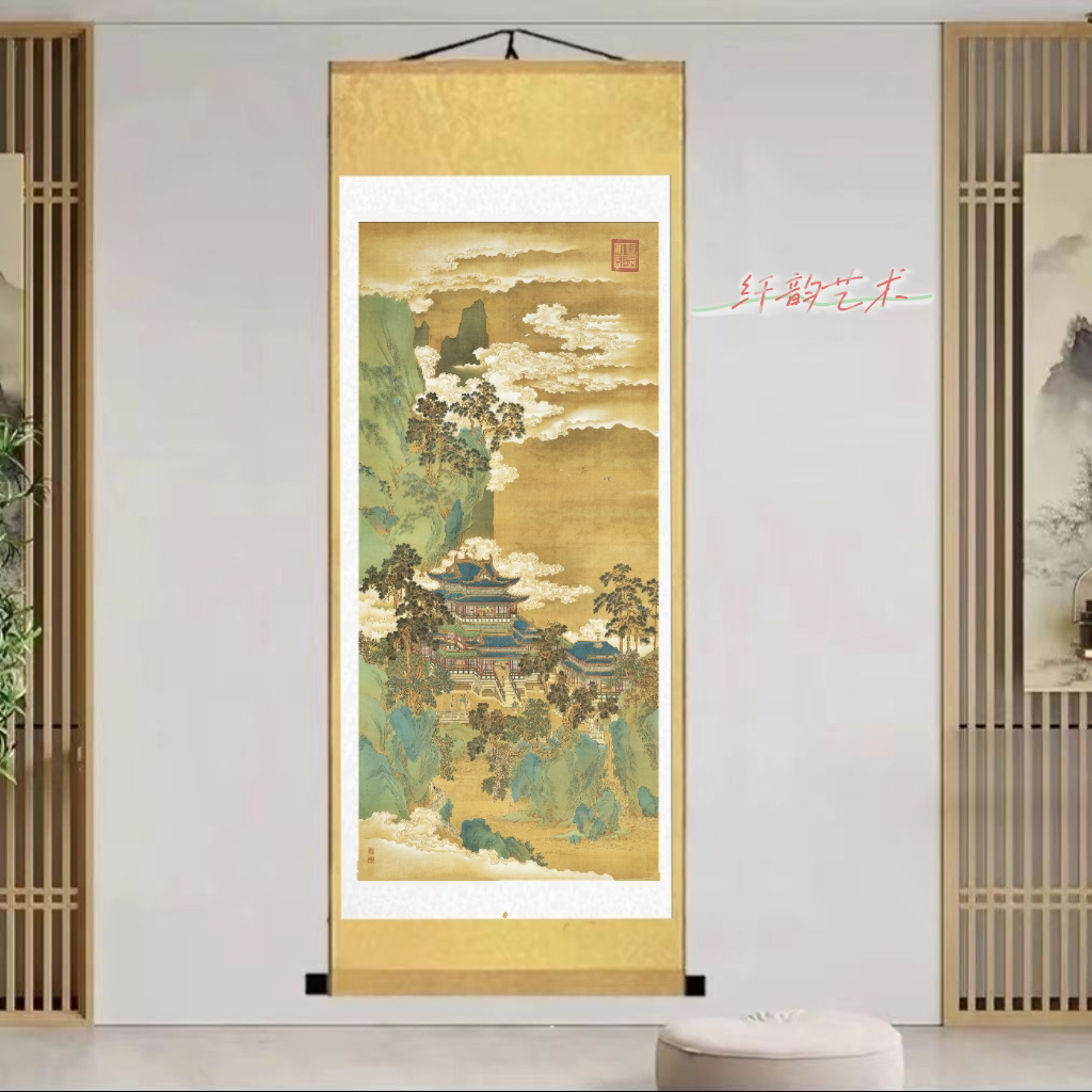 《仙山楼阁图》南宋·赵伯驹180*72CM 竖幅高清复刻国画