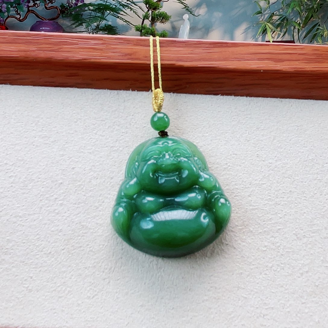 和田玉（碧玉）未镶嵌颈饰佛公35