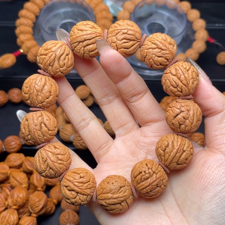 桃核手串21尺寸密纹龙珠（18号链接）