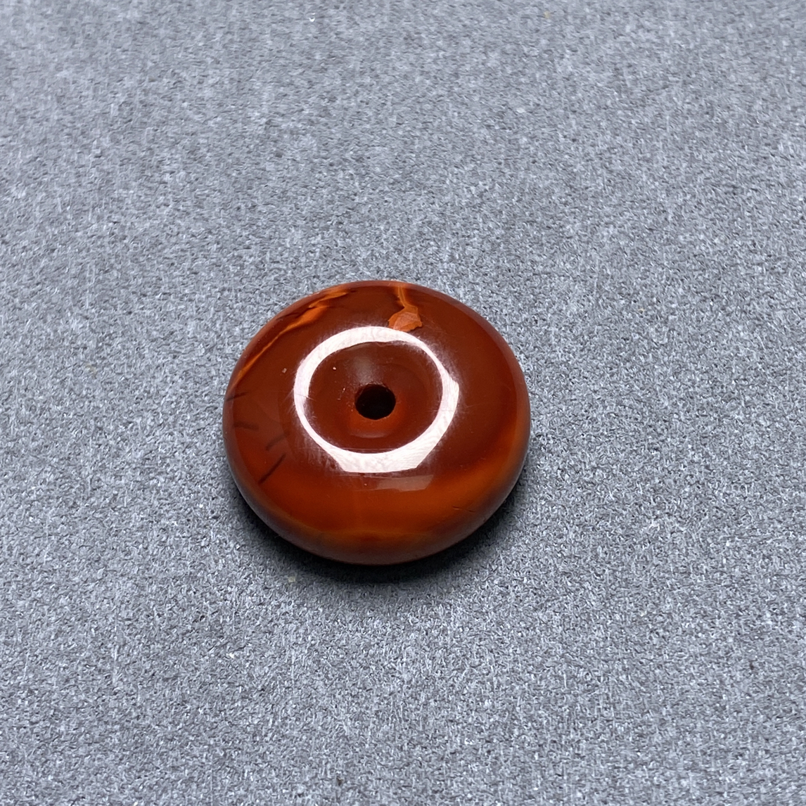 南红牛血瓦西火焰纹平安扣红润满肉配饰背云17.8mm