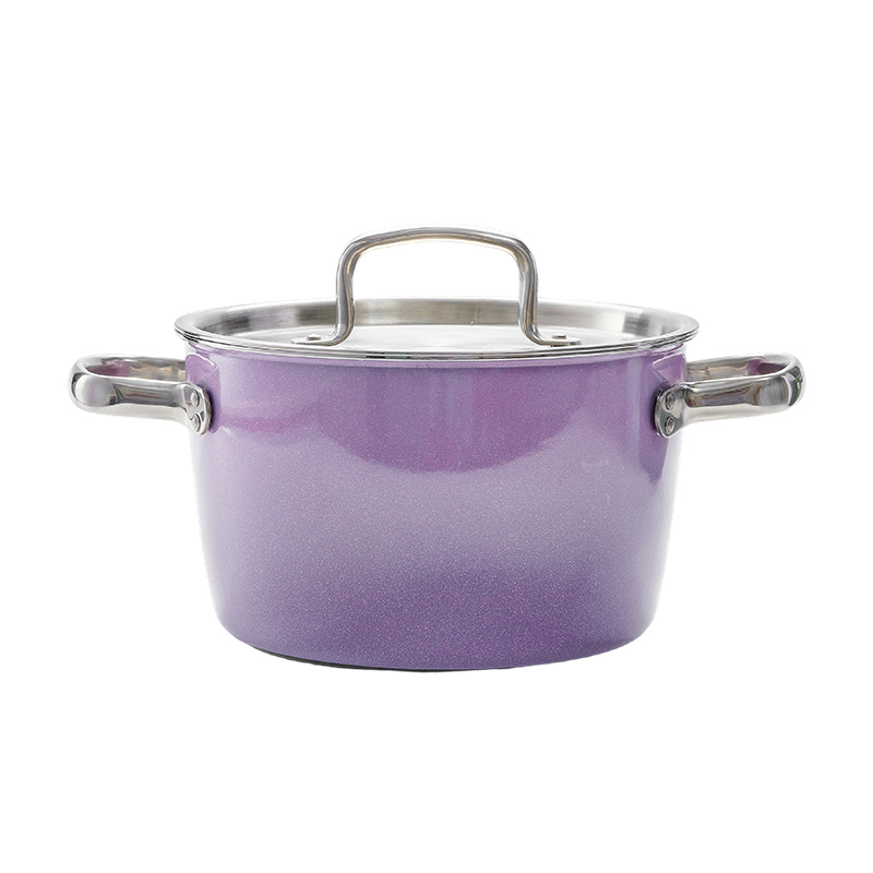 KANDA/神田钛彩米系列微压炖锅0涂层不易粘不变色耐烧22cm【专场】