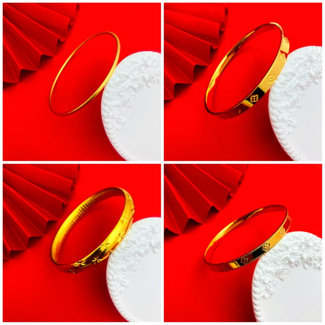 合金手镯 【高定轻奢】2025新款网红时尚百搭气质实心光面手镯经典