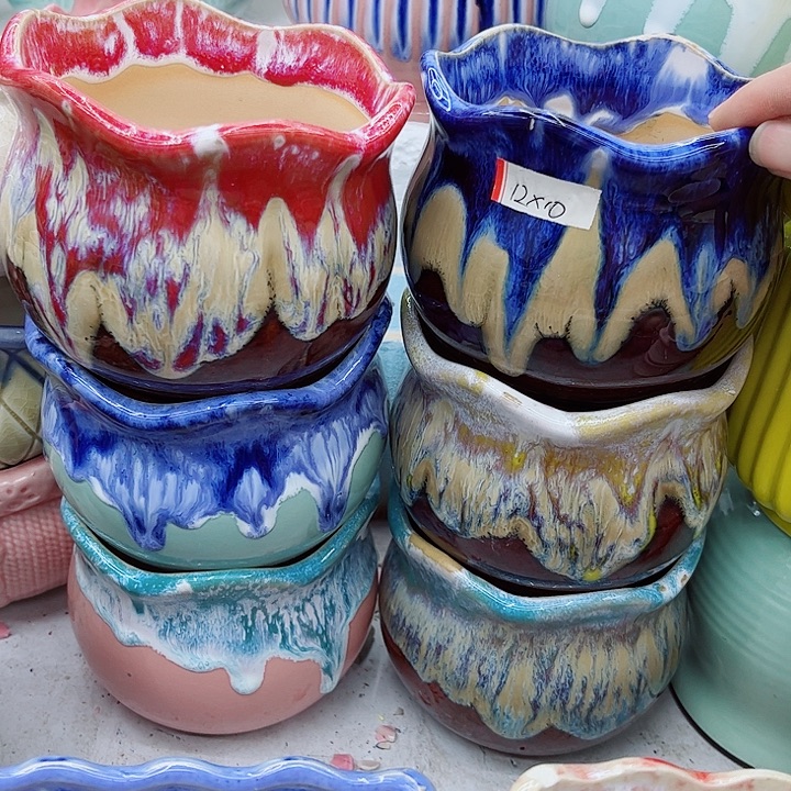 多肉绿植陶瓷花盆9.9包邮，有孔