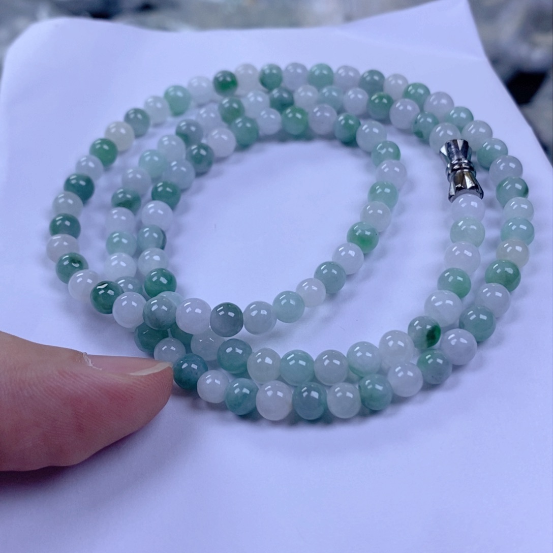 定制翡翠未镶嵌天然缅甸翡翠珠链