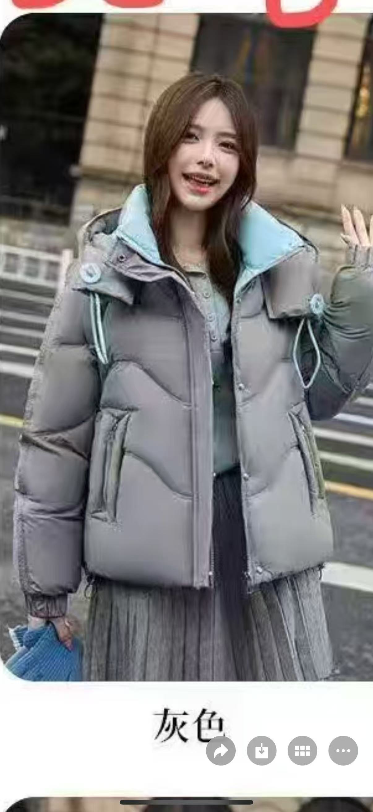 加厚中长款收腰棉服