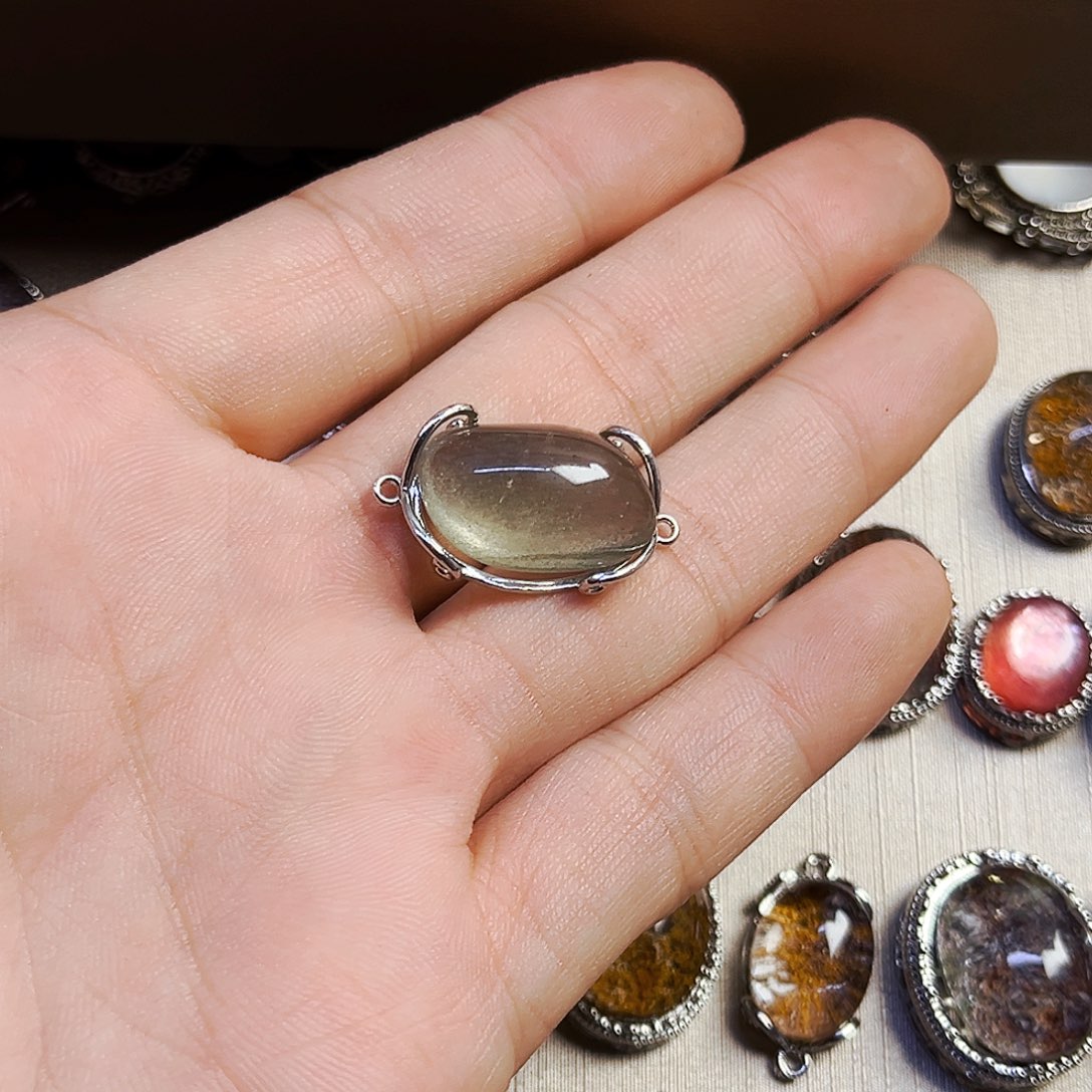 紫晶颈饰银S800镀金镶嵌如**意